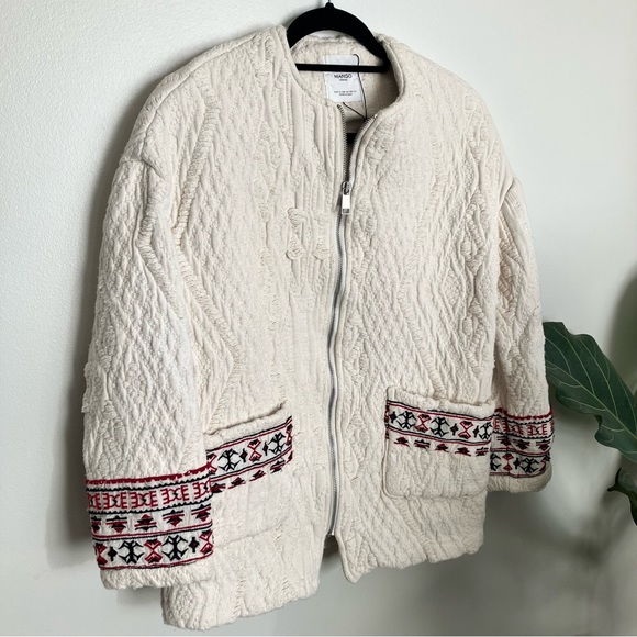 Mango Embroidered Blanket Jacket - Picture 2 of 7